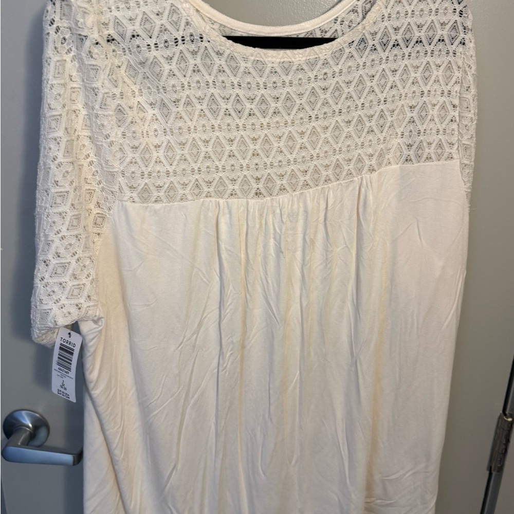 Torrid Cream Lace Blouse